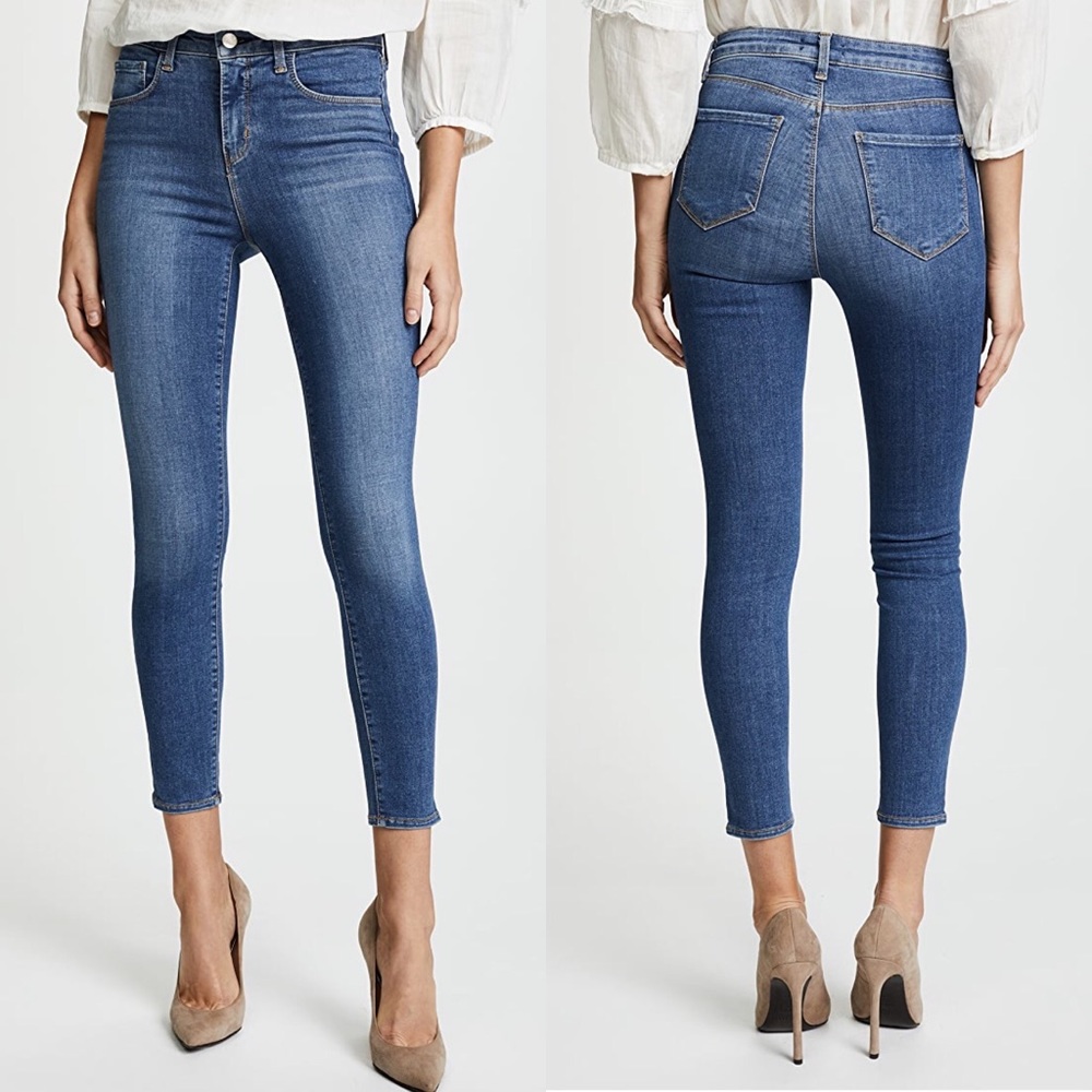 NWT‎ L'AGENCE Blue High Rise Skinny Jeans Medium/Dark Wash Size 25 New